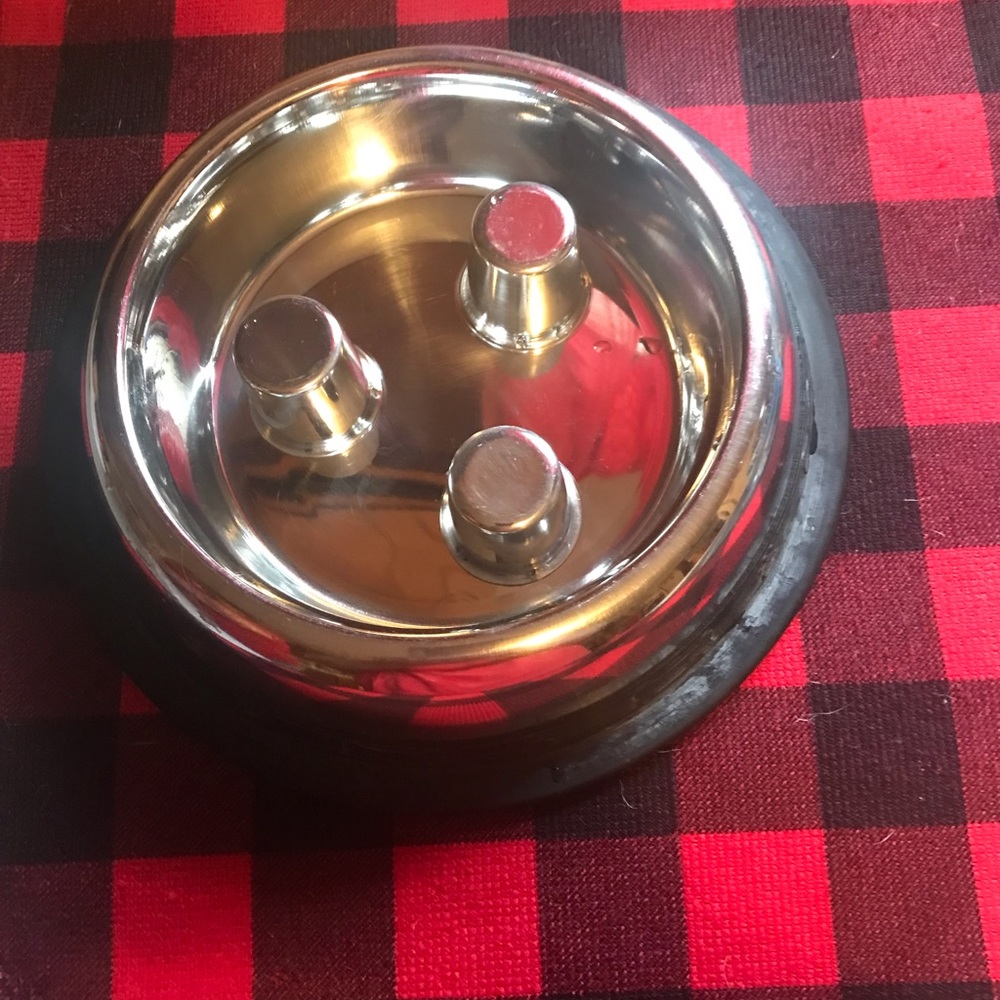 Dog eat slow metal bowl for small dog